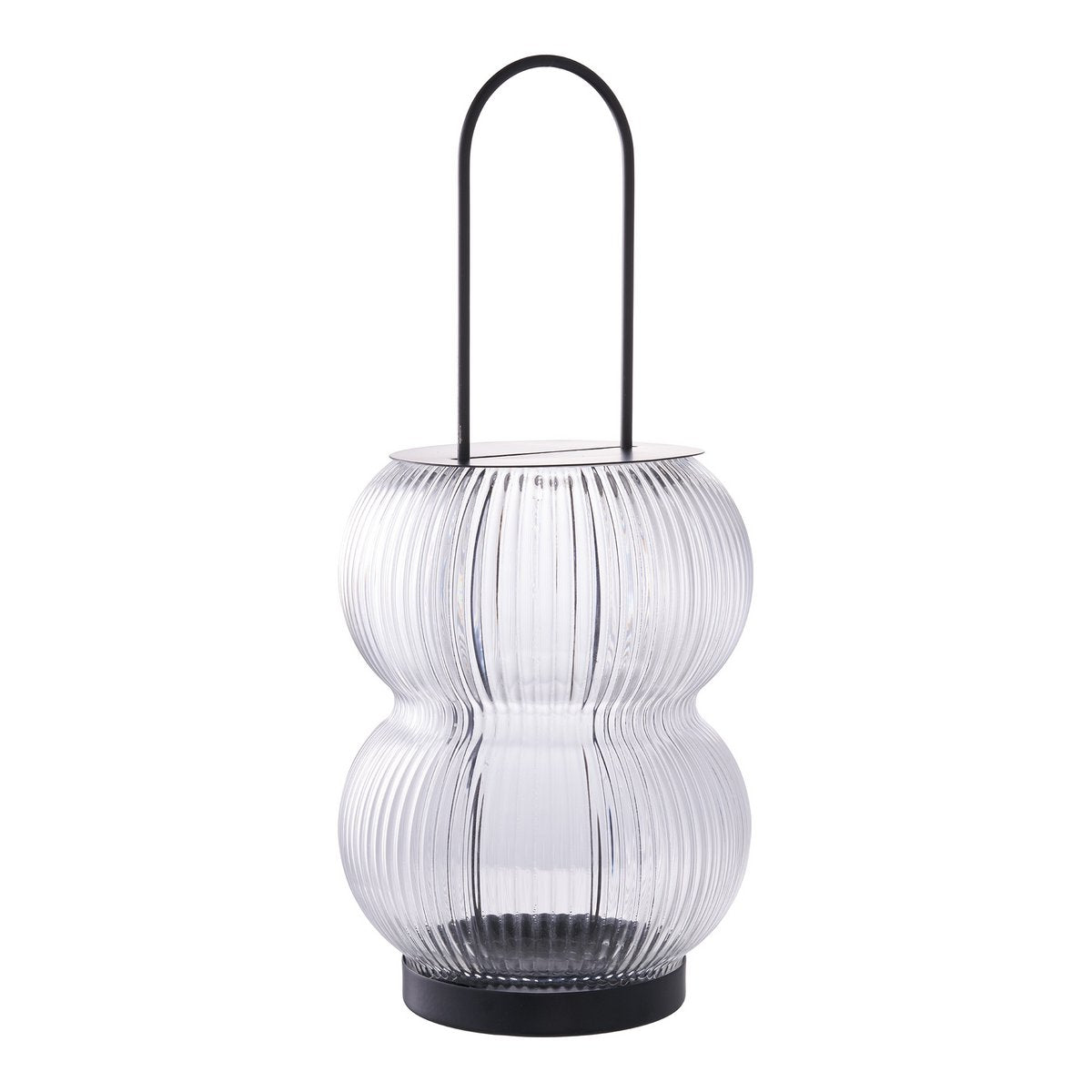 Lucena Laterne - Schwarz, Metall/Glas, 16x16x36 cm