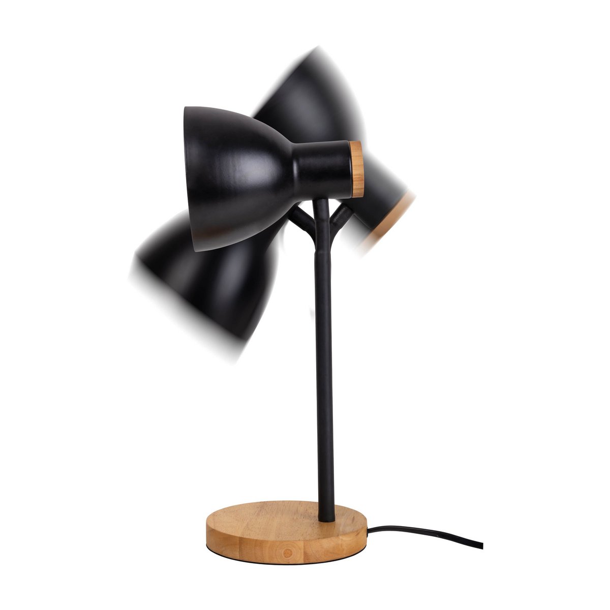 Marie Black Metal & Wood Desk Lamp