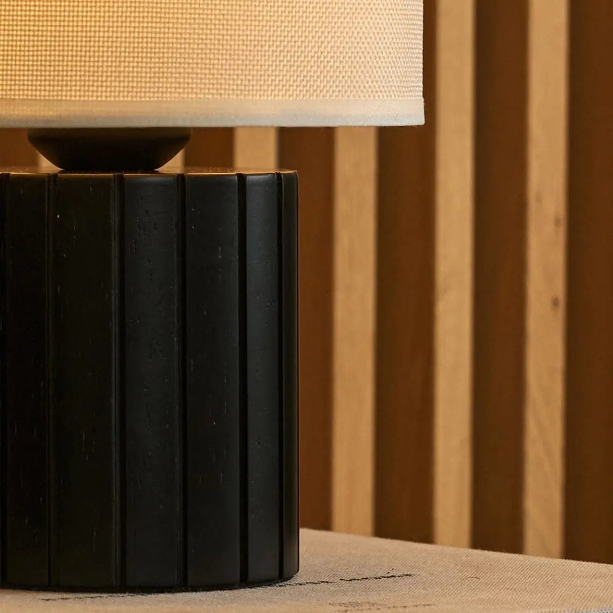 Kiko ribbed base lamp in classic interior styling