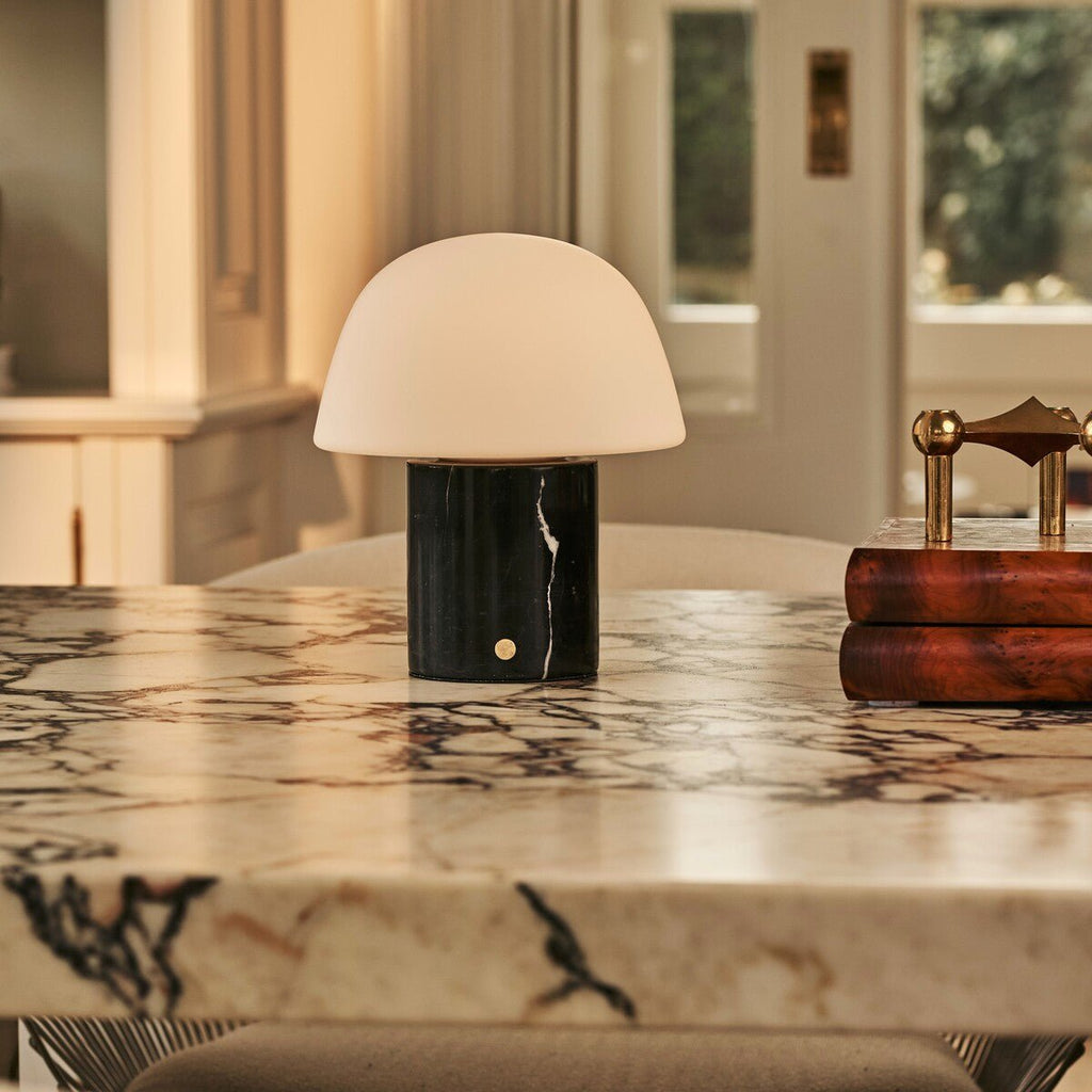 Maes Nero Marquina Marble Rechargeable Table Lamp