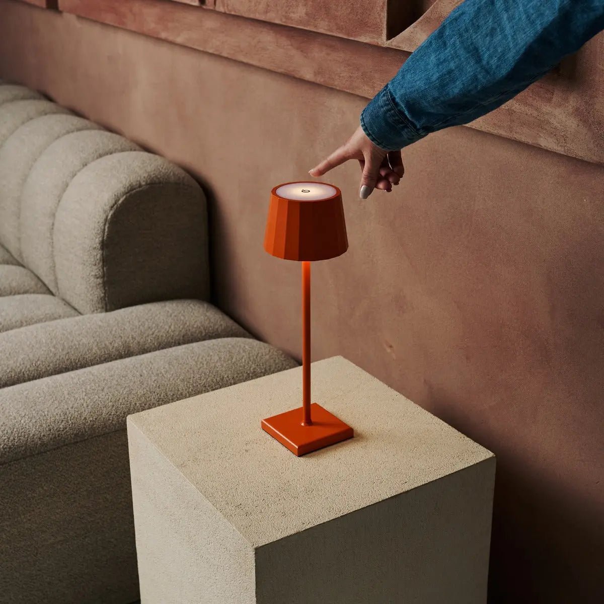 Wouter orange blossom lamp in Scandinavian minimalist interior