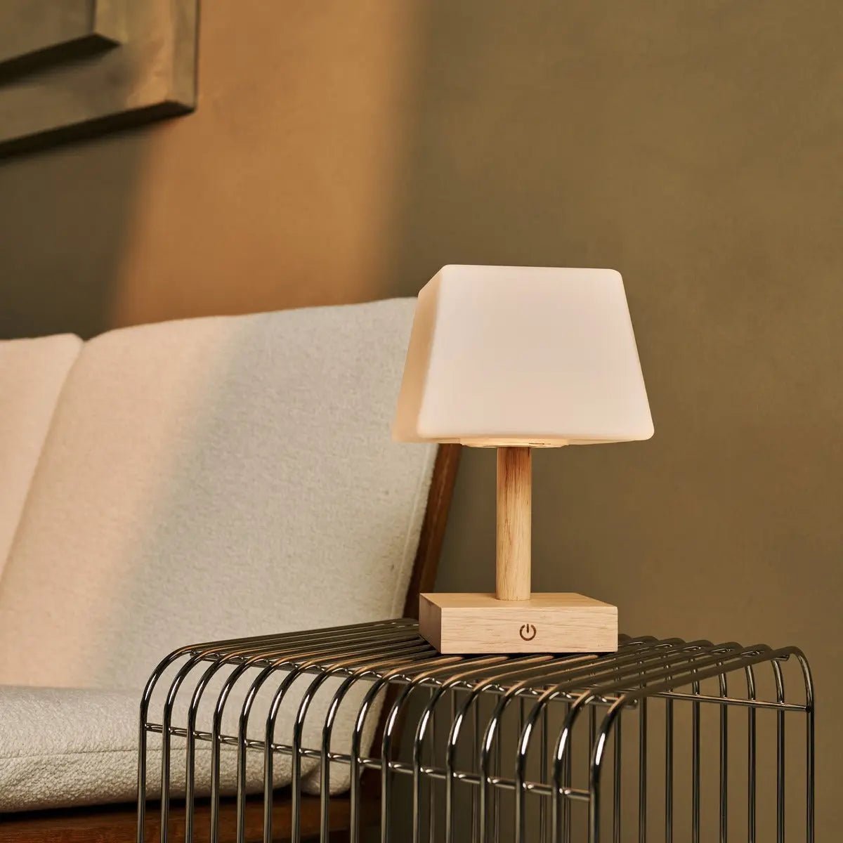 Tommy rechargeable table lamp overhead view