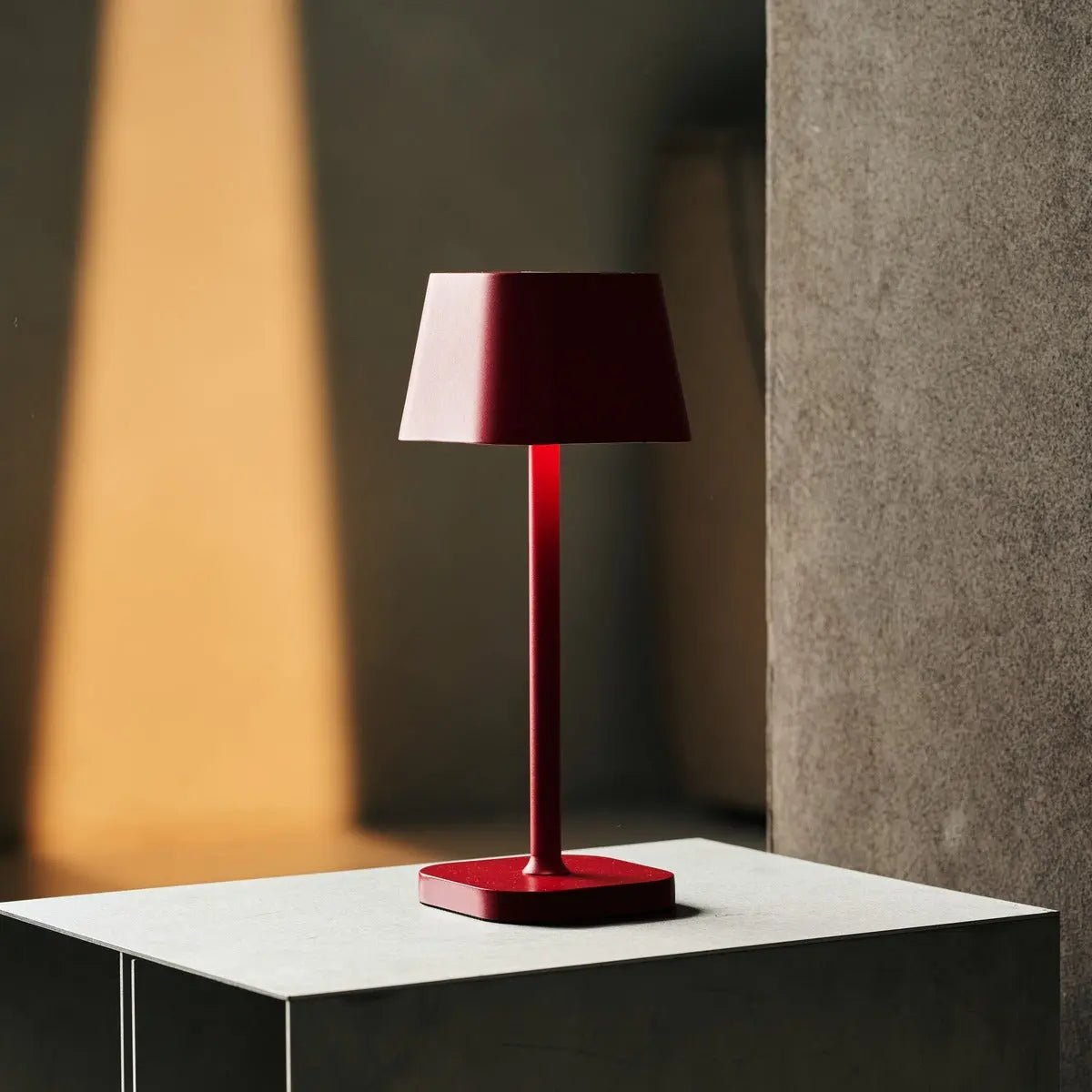 Remi berry red lamp in Scandinavian minimalist interior
