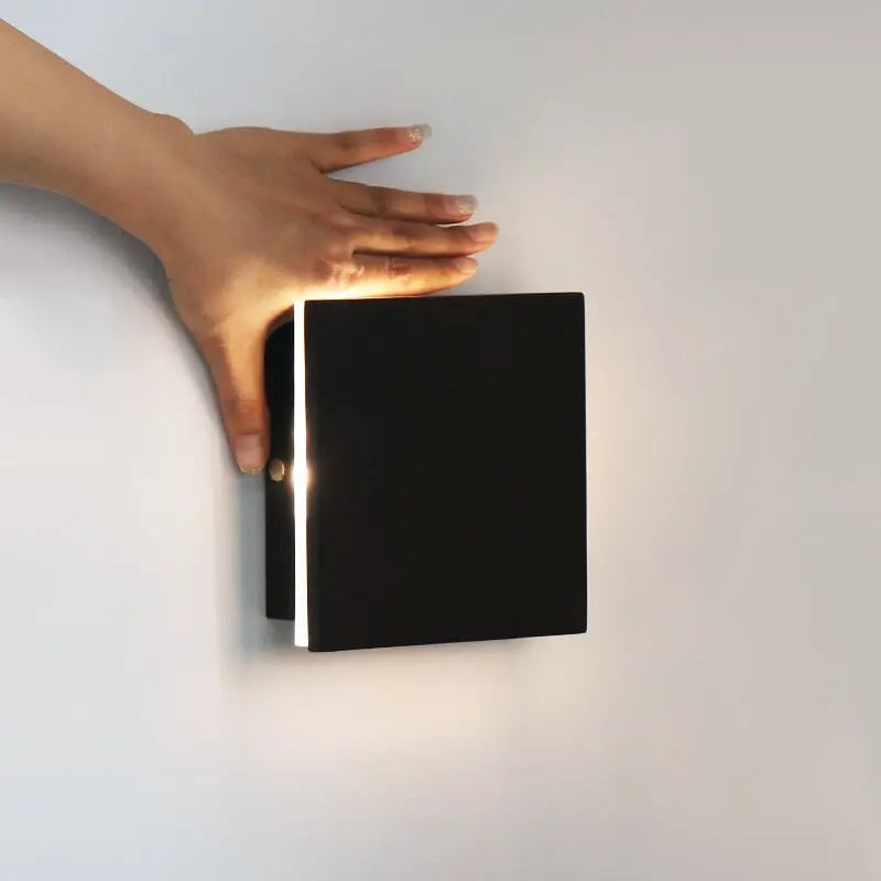 Lane Black Rubberwood Cordless Rechargeable Wall Lamp