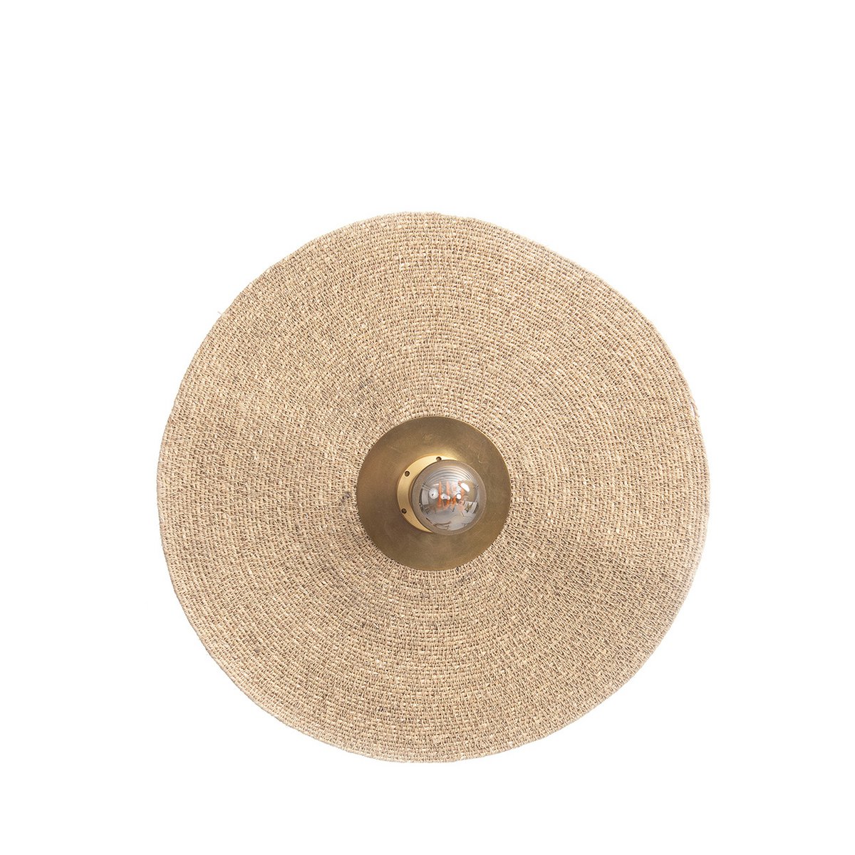 Let's Groove Natural Brass Woven Grass Wall Lamp