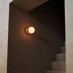 Richella wall lamp detail of matte glass shade diffused light