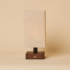 Bob Dark Brown Wood & Linen Cordless Table Lamp