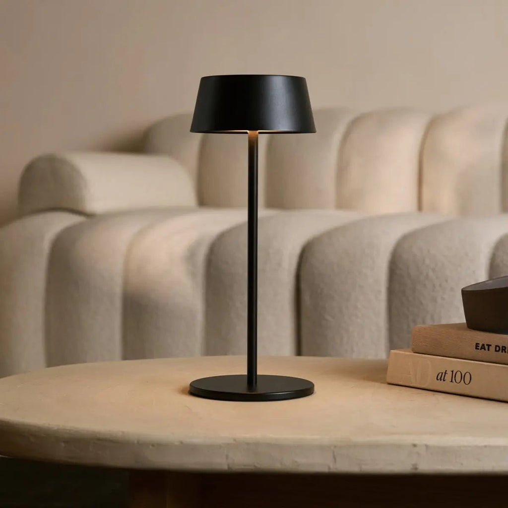 Hugo Midnight Black Metal Touch Table Lamp