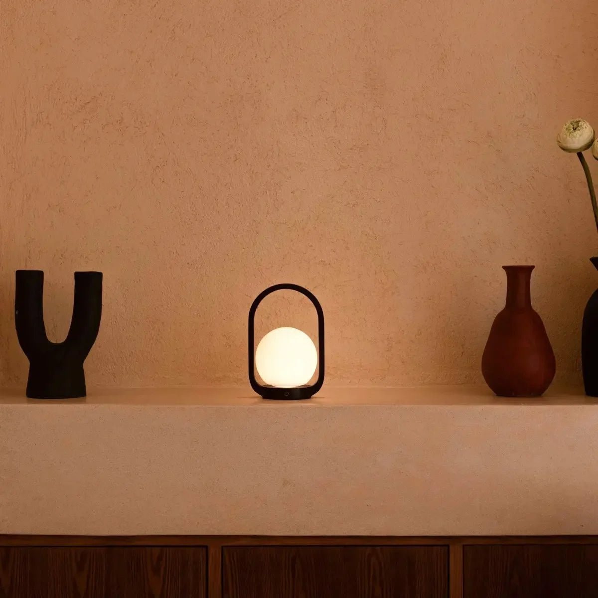 Skye cordless lamp overhead view