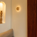 Lou Light Brown Rubberwood Cordless Rechargeable Wall Lamp