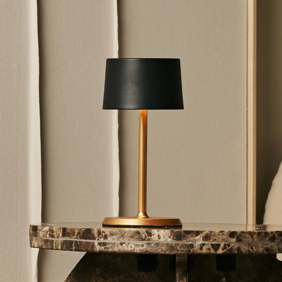 David Black & Gold Rechargeable Table Lamp 2-in-1