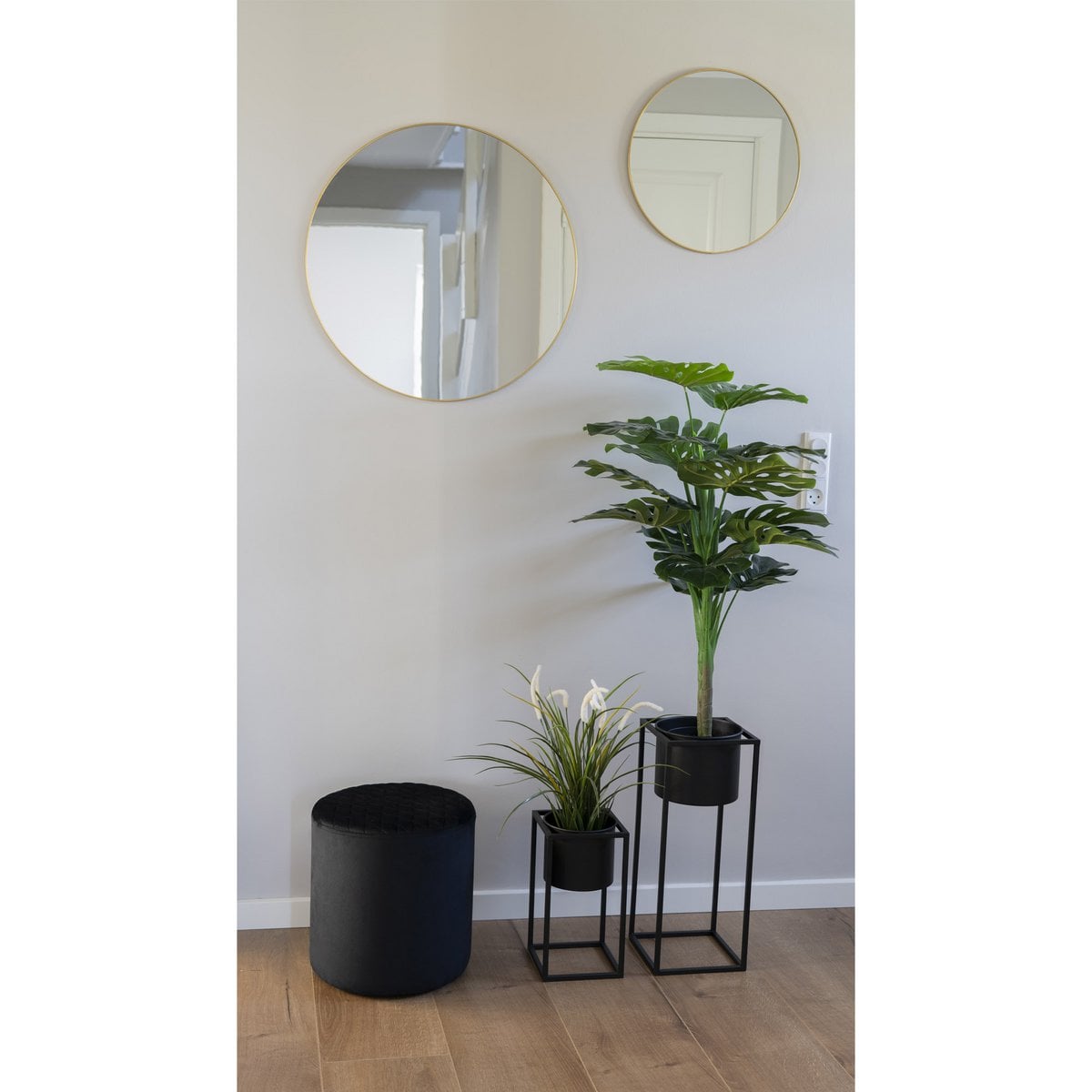 Marla Plant Stand Set – Black Steel, Set of 2