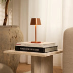 Ava cordless lamp overhead view cylindrical silhouette