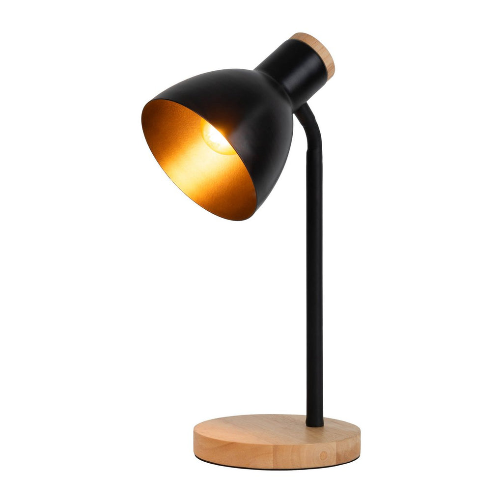 Marie Black Metal & Wood Desk Lamp