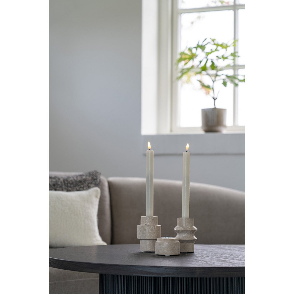Yoren natural travertine minimalist candle holder