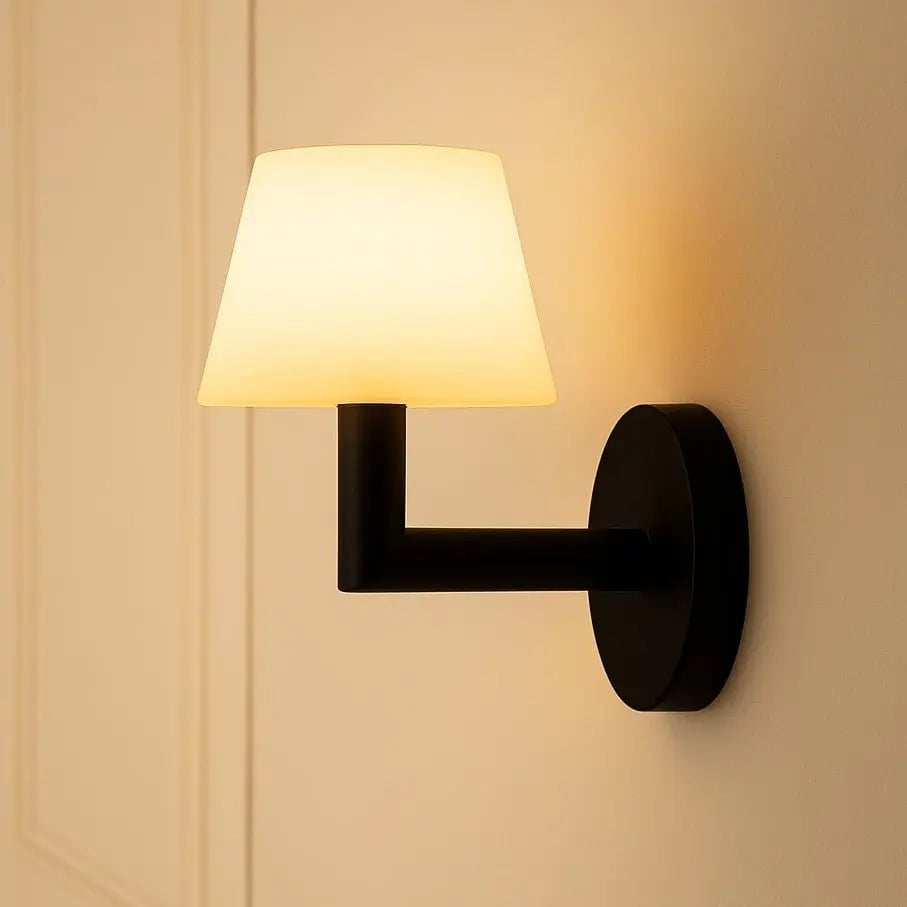 Ted rechargeable wall lamp warm ambient glow in hallway