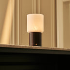 Ingmar Dark Brown Wood & Glass Cordless Table Lamp