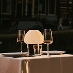 Fynn Dark Brown Wood & Glass Cordless Table Lamp
