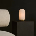 Mateo alabaster lamp full product view on white background
