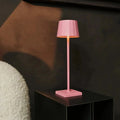 Wouter flamingo pink metal rechargeable cordless table lamp