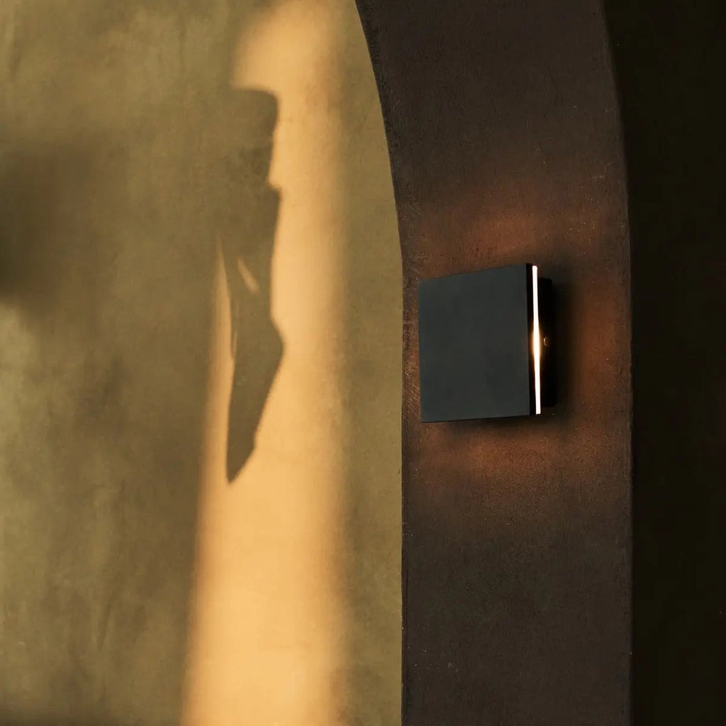 Lane Black Rubberwood Cordless Rechargeable Wall Lamp