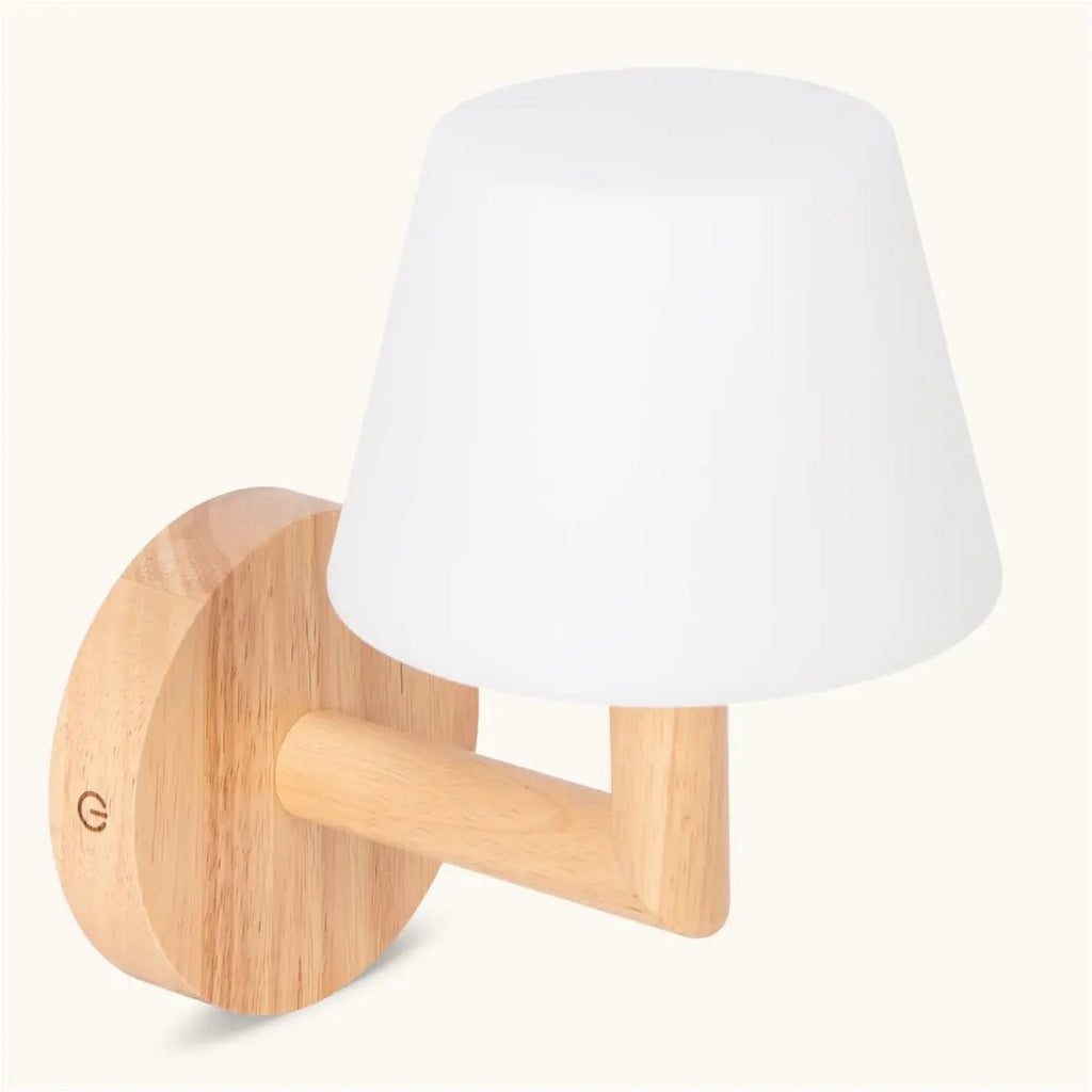 Ted Light Brown Wood Cordless Wall Lamp