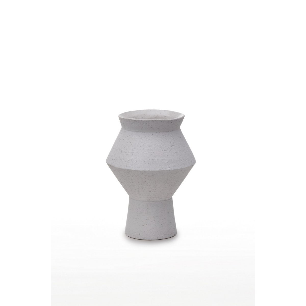 Cuzco White Speckled Ceramic Sculptural Vase