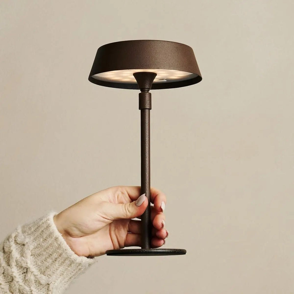 Luca Mocha Brown Metal Cordless Table Lamp