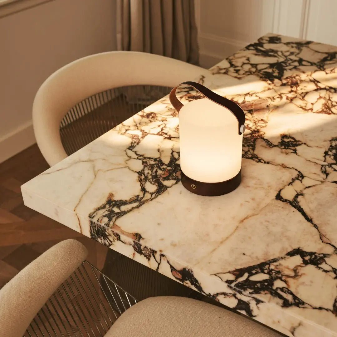 Avery leather lamp in Scandinavian interior styling