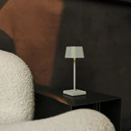 Sarphati shadow grey metal lamp side view showing cylindrical form