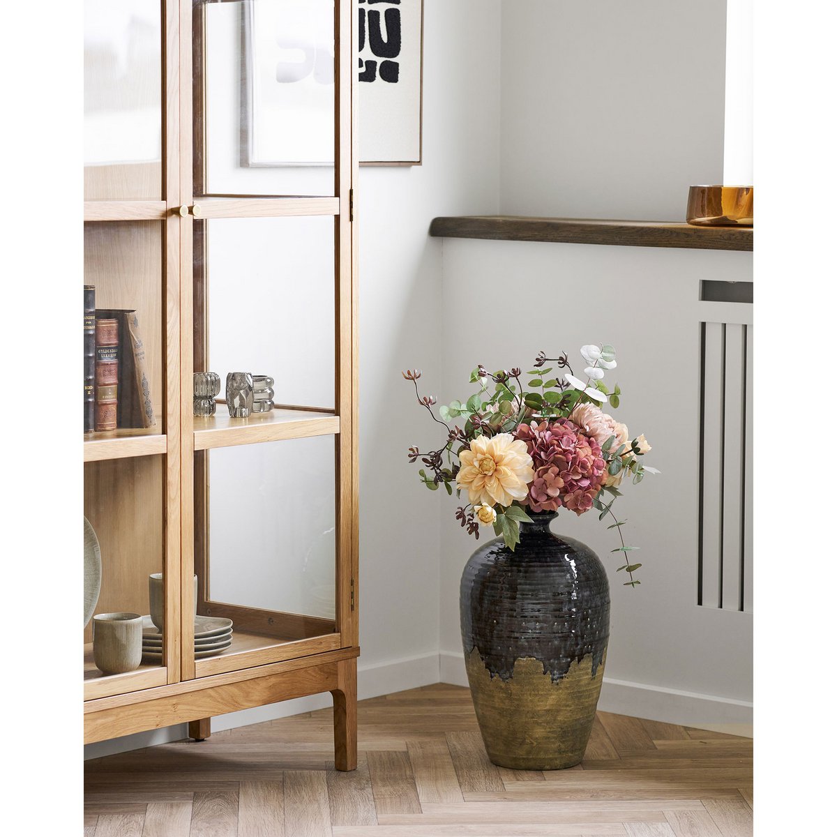 Midnight Wave dark blue ceramic vase tall bold silhouette