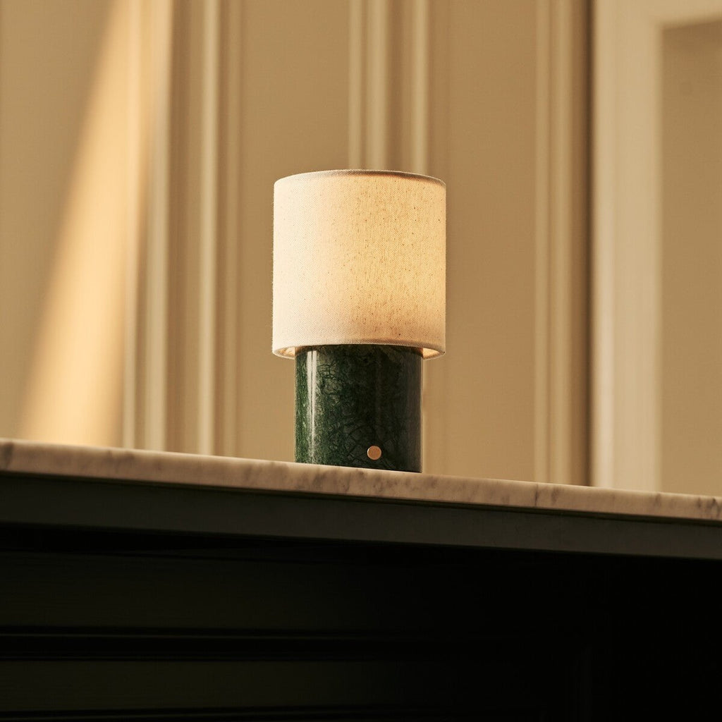 Dou cordless marble lamp full product view on white background