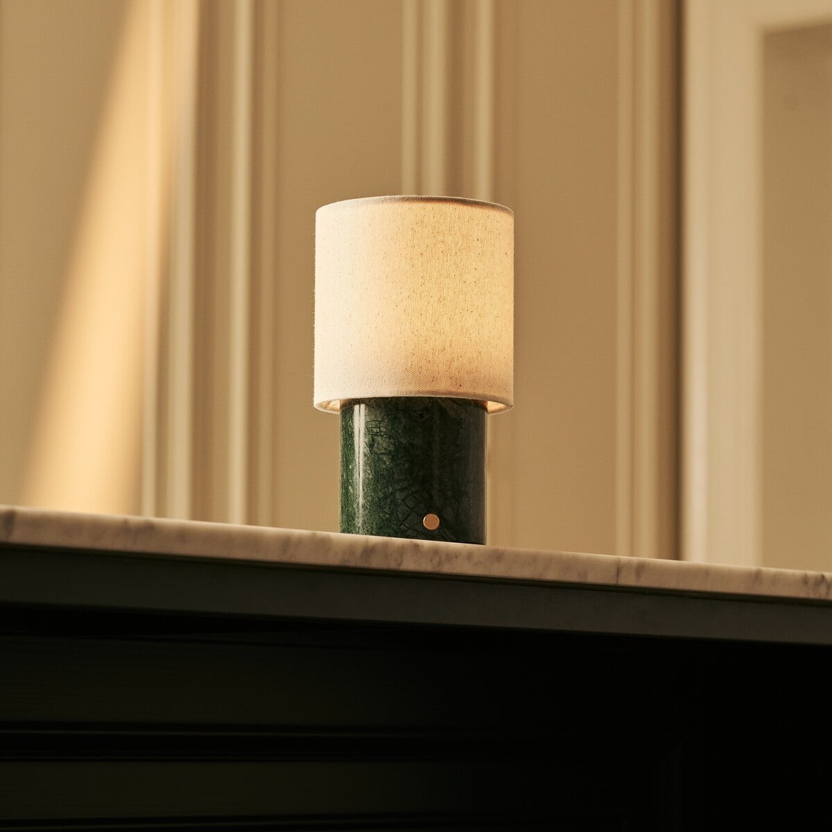 Dou cordless marble lamp full product view on white background