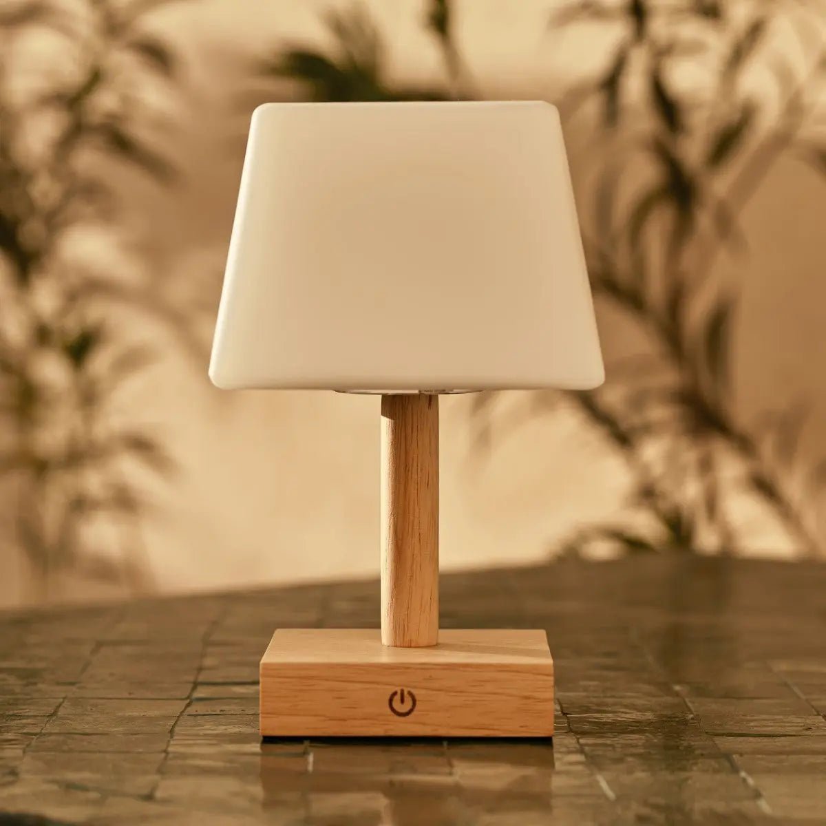 Tommy wood glass lamp in dining room ambient setting
