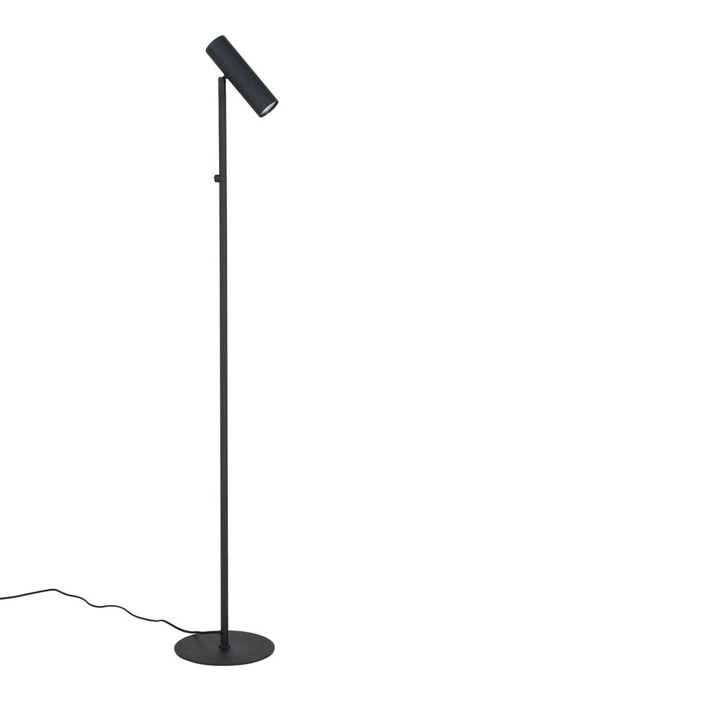 Paris floor lamp side view showing sleek adjustable arm design