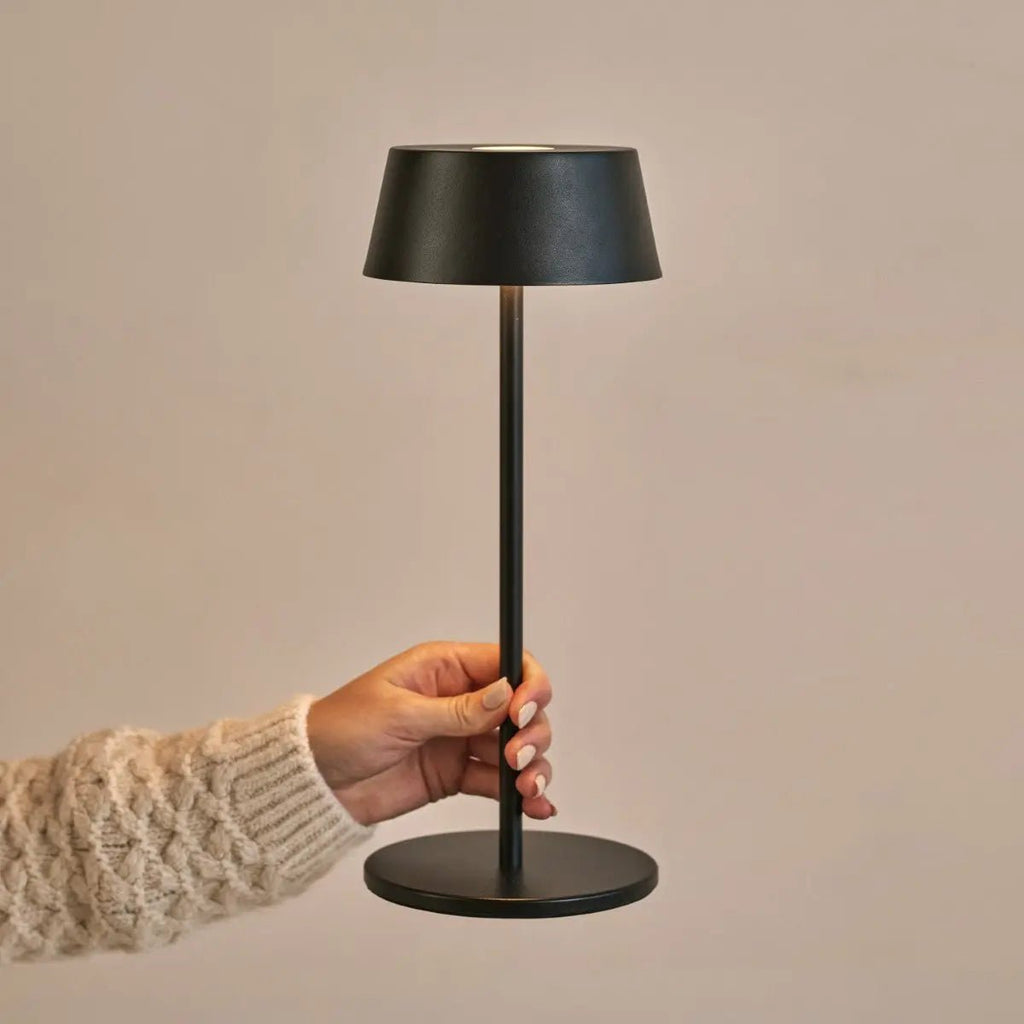 Hugo Midnight Black Metal Touch Table Lamp