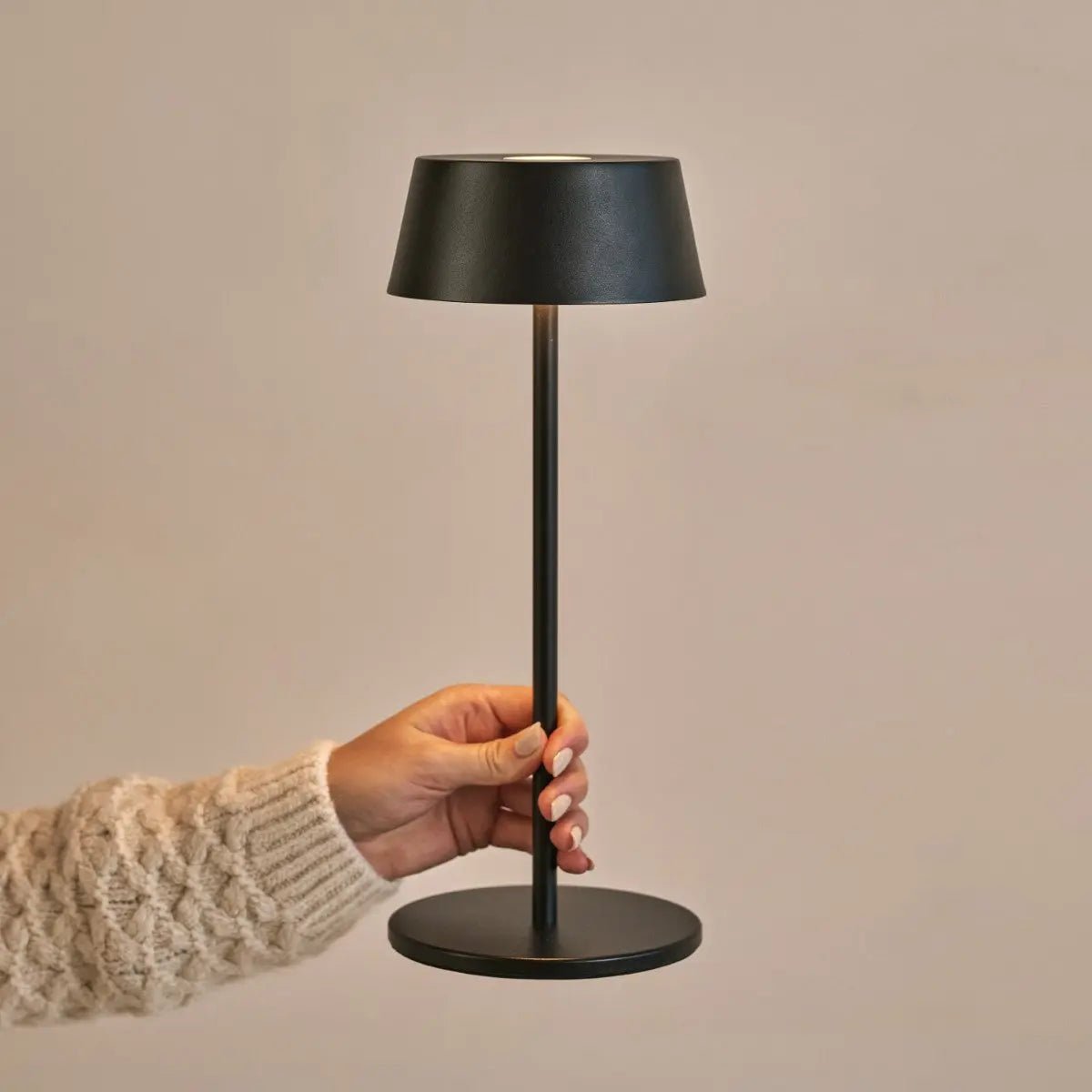 Hugo Midnight Black Metal Touch Table Lamp