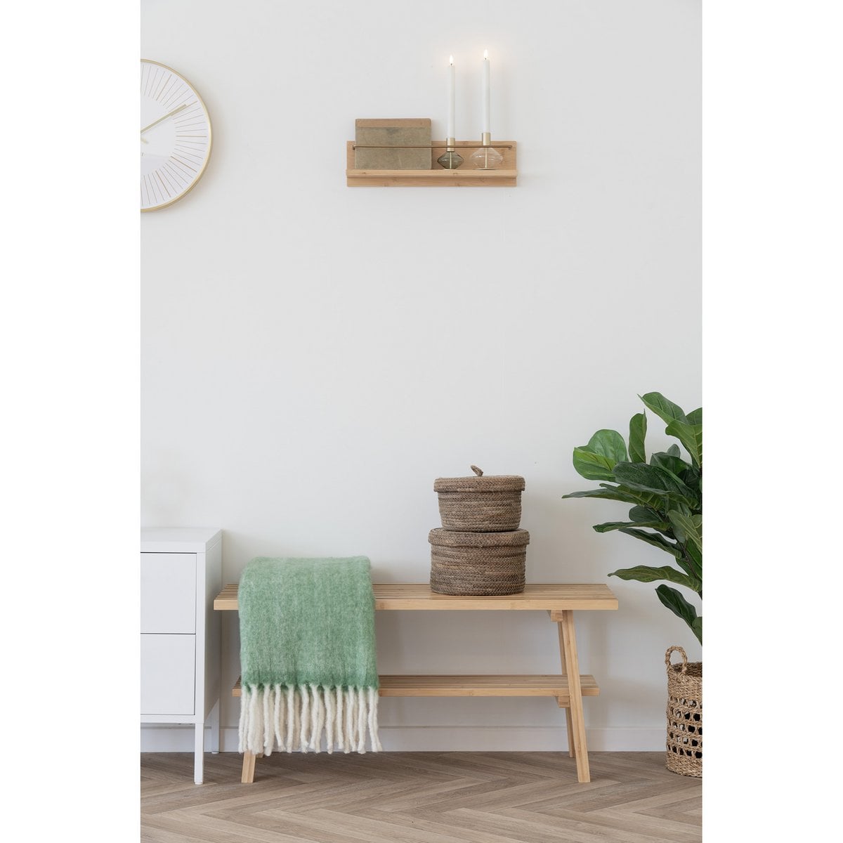 Lumis Duo both candle holders styled on dining table centerpiece