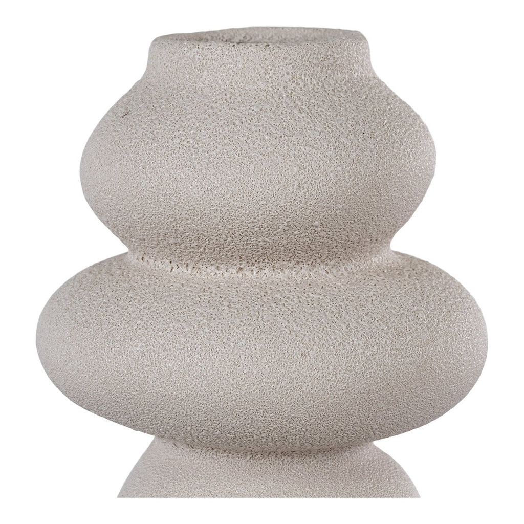 Segura beige vase as standalone decorative accent on console