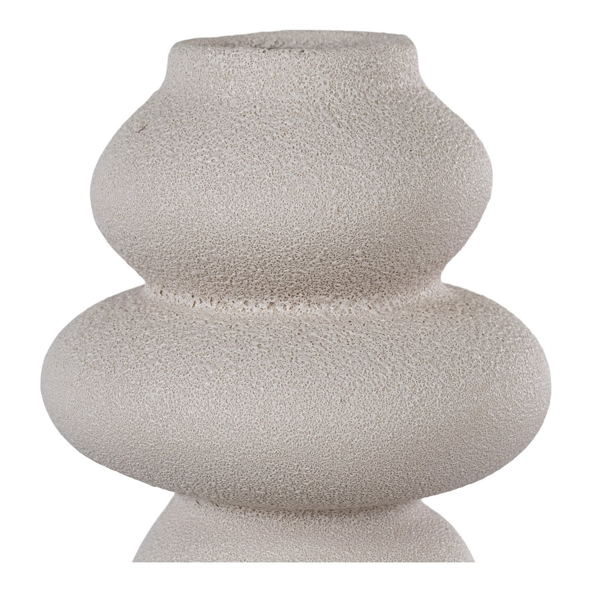 Segura beige vase as standalone decorative accent on console