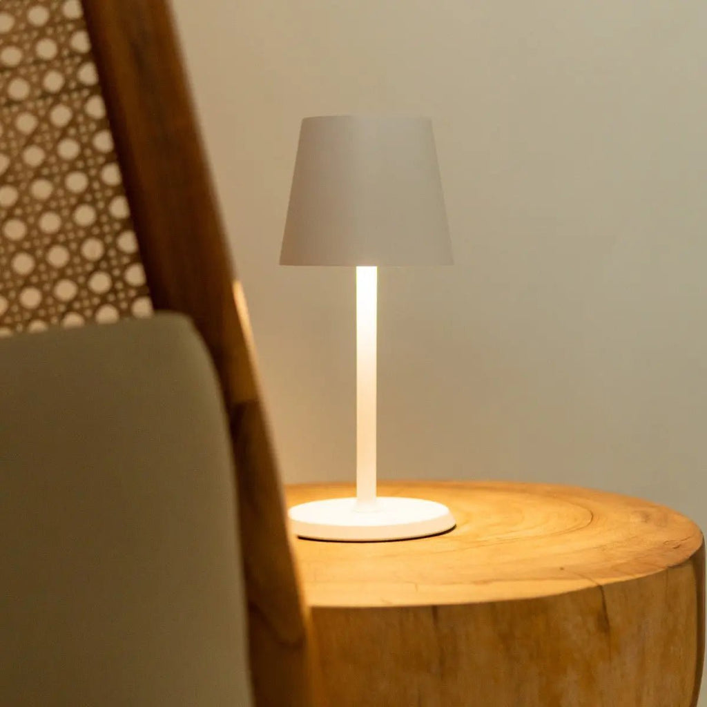 James white lamp in Scandinavian minimalist interior