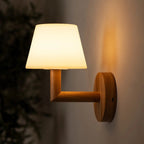 Ted Light Brown Wood Cordless Wall Lamp