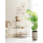 Morley grey metal plush shade compact table lamp