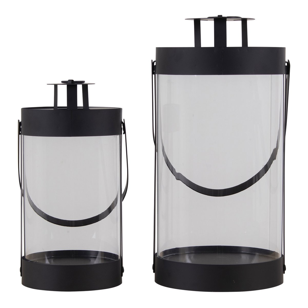 Bondi-Laternen - Schwarz, Stahl/Glas - 2er-Set