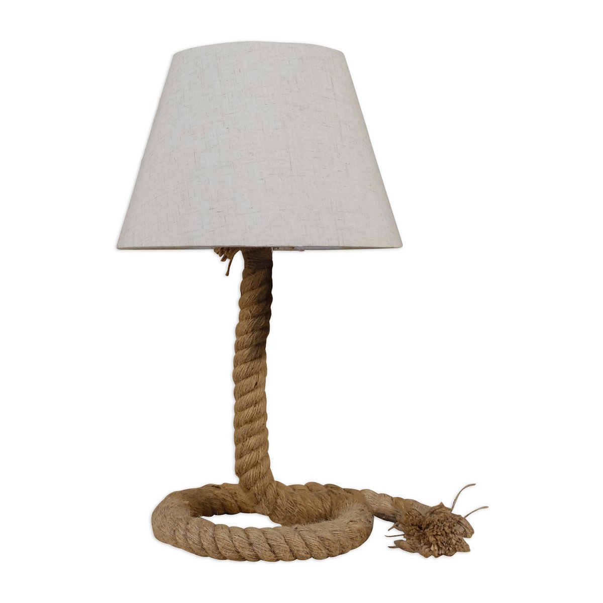 Touw Natural Rope & White Textile Table Lamp – Large