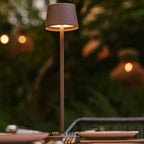 Vondel cordless table lamp packed for travel or event use
