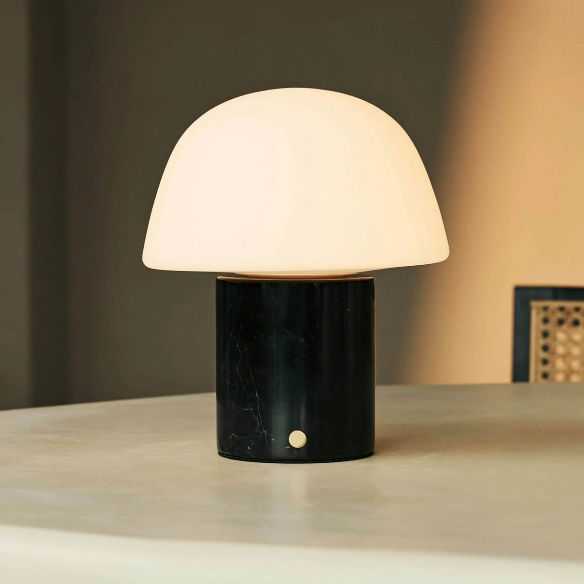 Maes Nero Marquina Marble Rechargeable Table Lamp