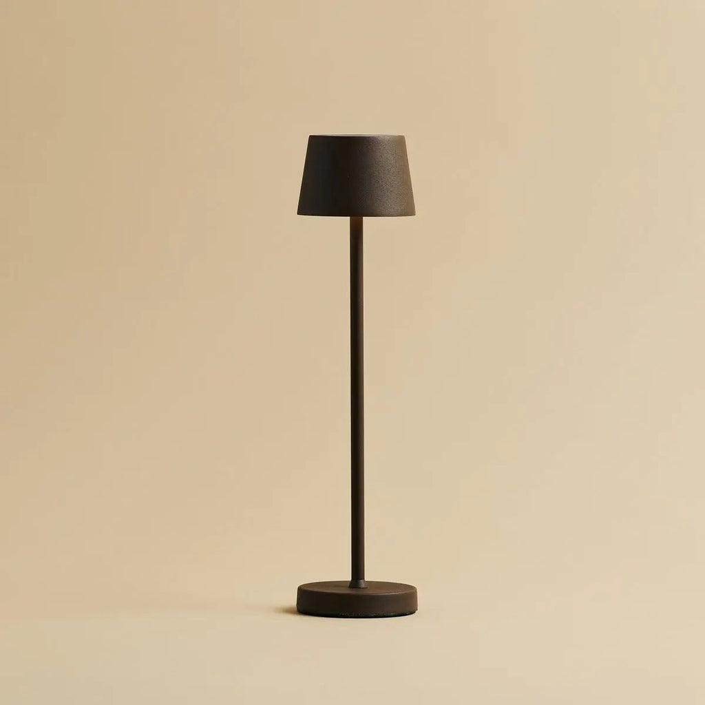 Vondel mocha brown cordless metal rechargeable table lamp