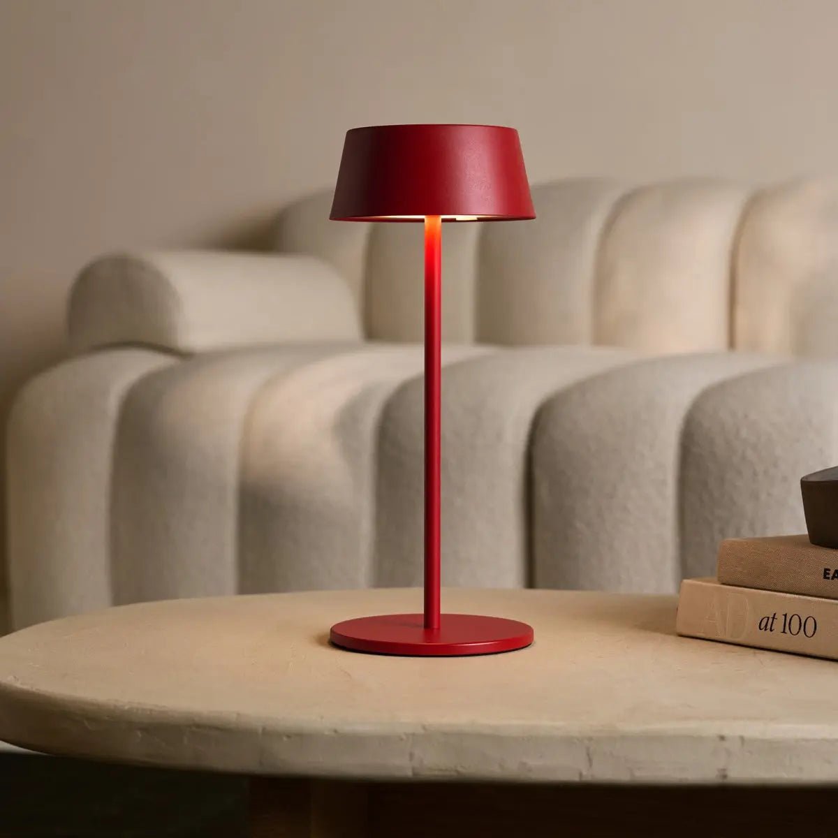 Hugo Berry Red Metal Rechargeable Touch Table Lamp