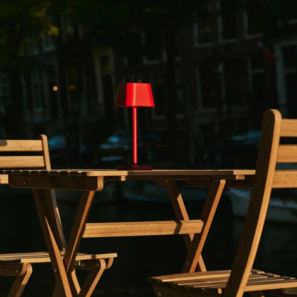Remi metal lamp on outdoor covered terrace